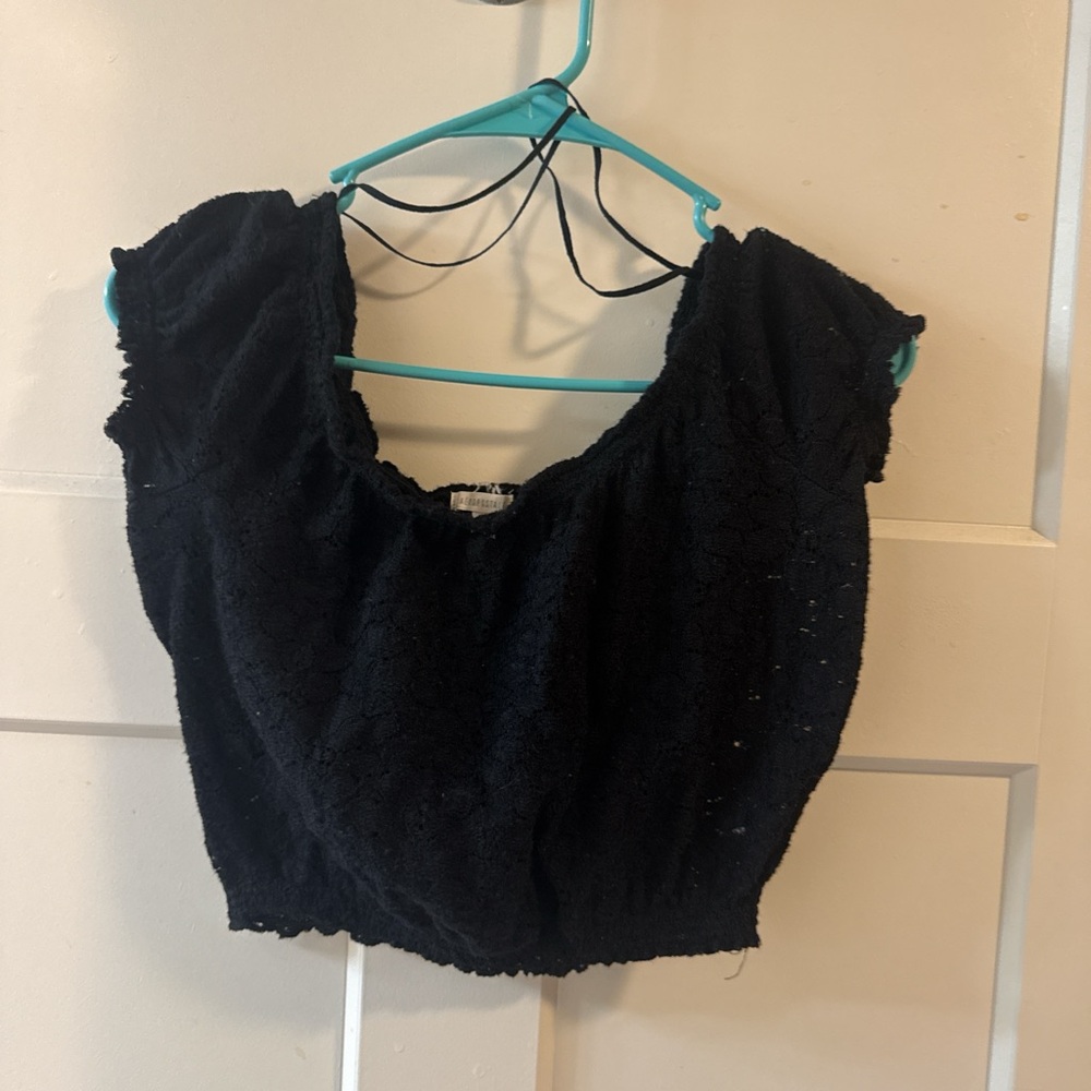 Aeropostale Black Lace Crop Top